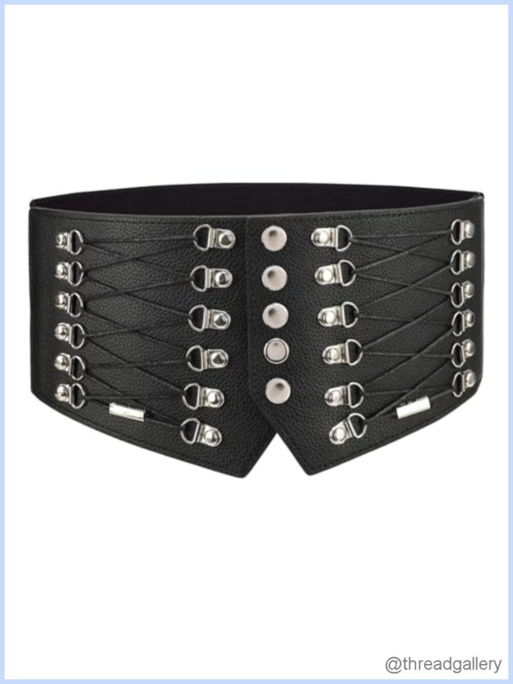 Wide Elastic Corset Belt Leather Panel Waist Cinch for Dresses